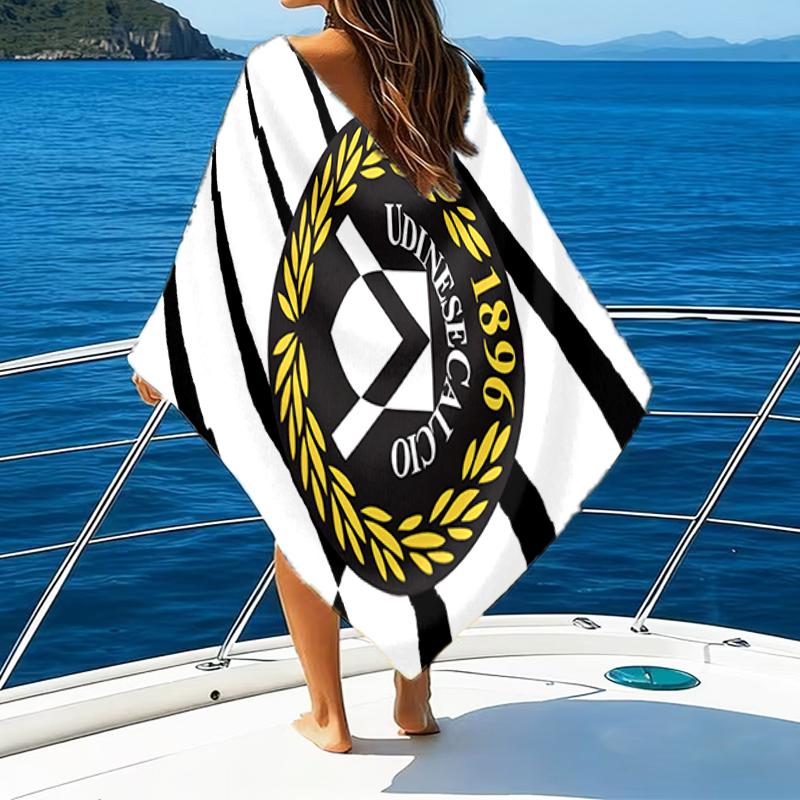 Udinese Calcio Crest Beach Towel - Soft, Absorbent Microfiber, Lightweight, Ideal for The Beach, Parties, Travel, Camping fan gifts