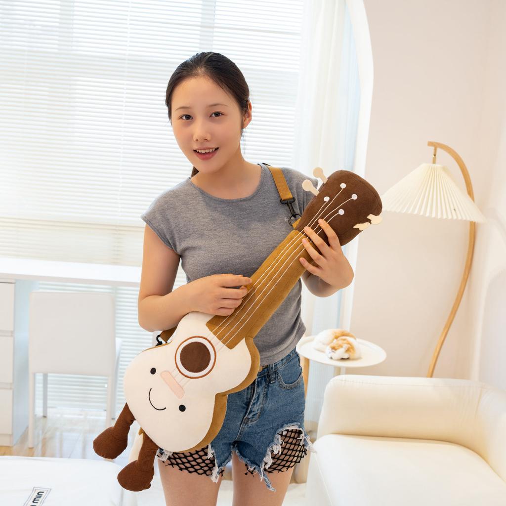Креативные гитарные инструменты, декоративные подушки, плюшевые игрушки-куклы, гитара, укулеле, куклы для детей, успокаивающие тряпичные куклы