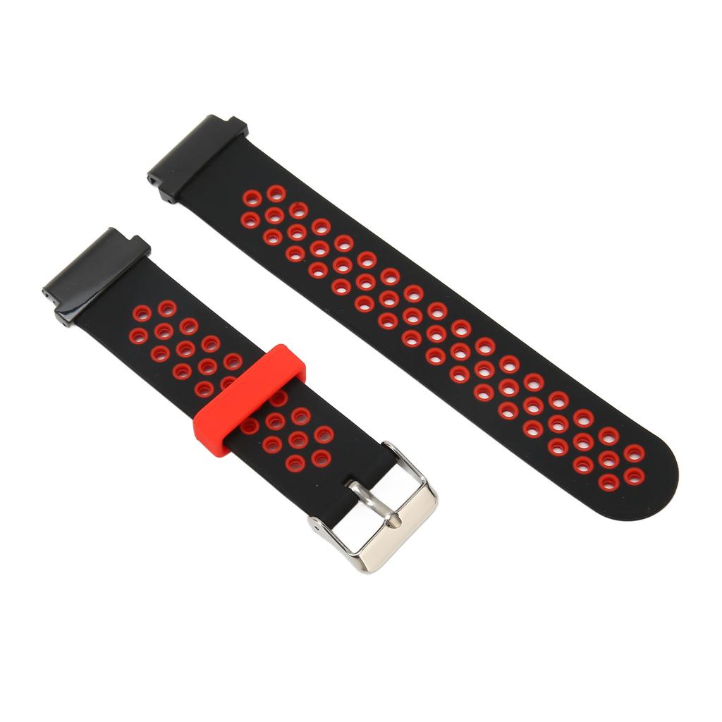 20mm Silicone Watchband Breathable Water Resistant Comfortable Wrist Strap for Garmin Fenix 7S 6S 5S Black Red
