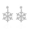 Pearl Snowflake Earrings Rhinestone Xmas Dangle Earrings Fashion Christmas Stud Earrings  Girls