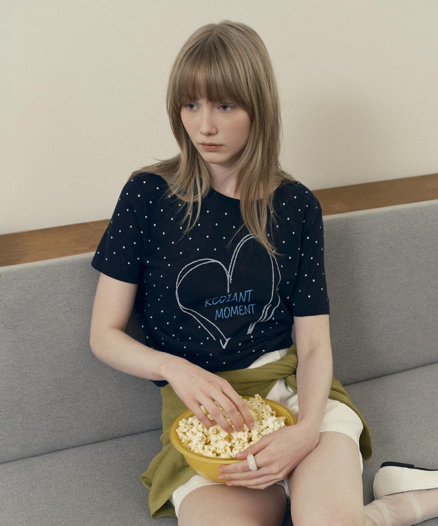 JUCYJUDY Linen Dot Graphic Knit Pullover J1Kt322A