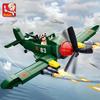 170pcs Sluban 0683 WW Il Military Attack Aircraft Model  Building Block Toys Children Diy Bricks Toy Gift