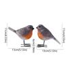 Cute Robin Bird Statue Nordic Style Yard Ornament Durable Bird Figurines  Indoor Living Room