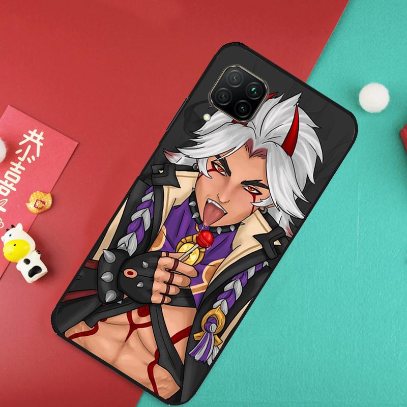 Чехол Genshin Impact Аратаки Итто для Huawei Nova Y73 Y70 Y72 Y60 Y90 Y61 Y91 8i 7i 11i 12i 12s 9 10 SE P20 P30 P40 Lite