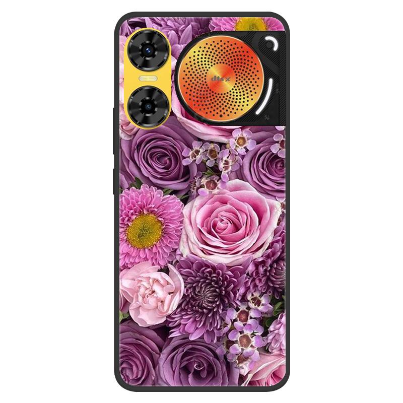 For ZTE Nubia Music 2 Case 2025 Soft Black Silicone Bumper Butterfly Painted Phone Cover for Nubia Music2 Cases Fundas Capa
