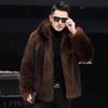 Men's Fur Coat Imitation Mink Coat Men's Short Hooded Casual Fashion Trend Winter Mink Fur Jacket