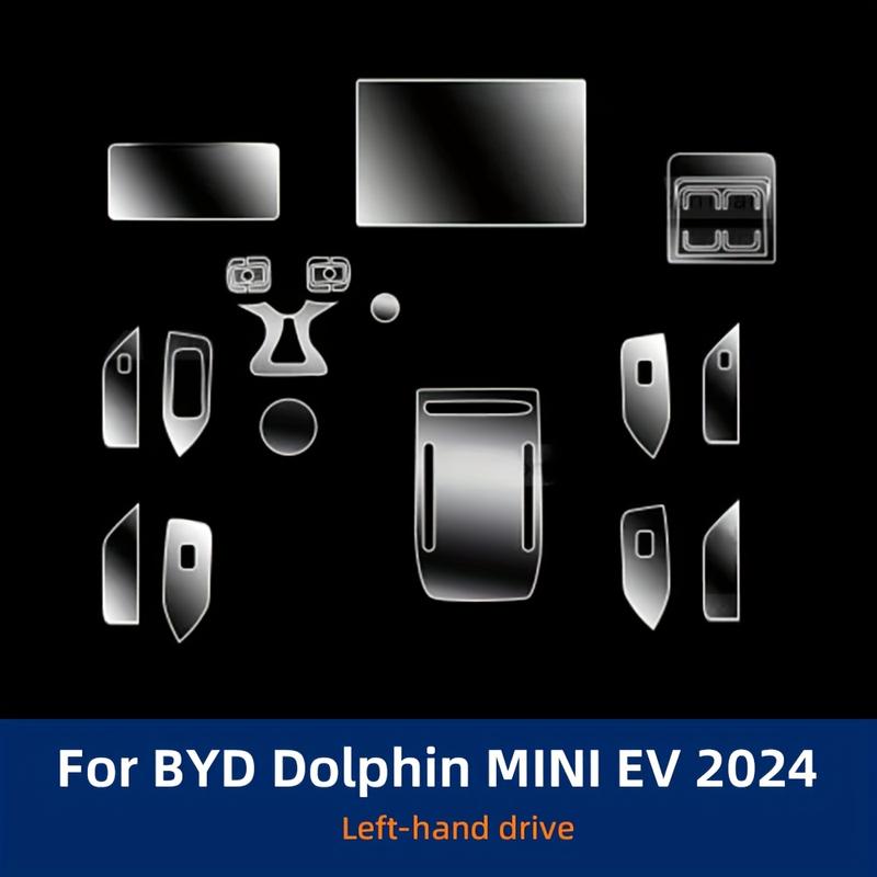 For BYD Dolphin MINI EV 2024 Car Interior Center Console Transparent TPU Protective Film Anti-scratch Repair Film Accessories