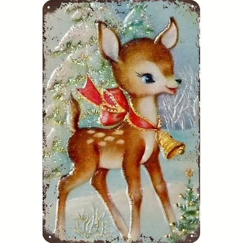 Винтажный металлический постер Рождественский эльф Металлические жестяные таблички Постеры Тарелка Красочный визуальный эффект Настенное искусство для Кафе Бара Офиса Клуба Паба