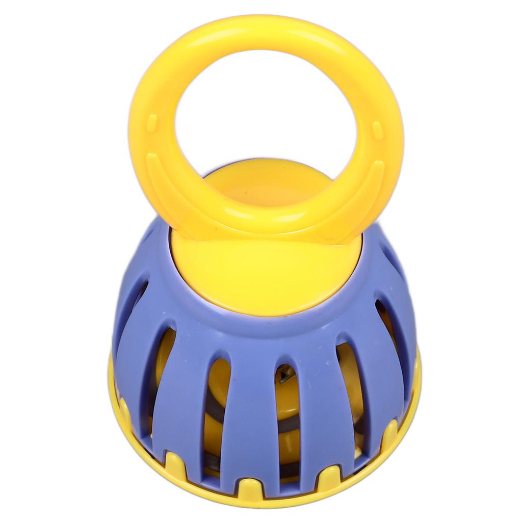Handled Cage Bell Babies Rattle Orff Plastic Kids Music Percussion Instrument Toy W213 Yellow and Purple