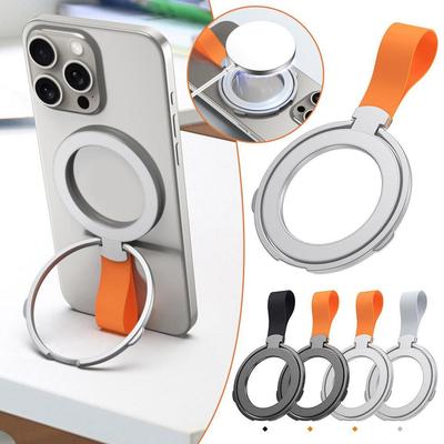 Магнитный держатель телефона MagSafe с силиконовым шнуром, вращающаяся подставка для iphone 15 14 13 12 серии, настольная подставка с пряжкой из сплава