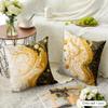 Fashion black and gold lines Cushion Cover Natural Linen Organic Fabric DoubleSided Printing Sofa Home Decor Gift Pillow Case