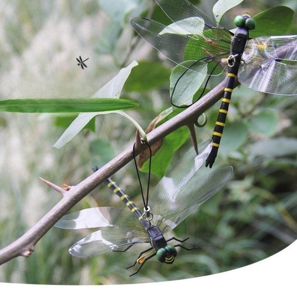 Yard Art Sculpture Simulation Dragonfly Insect Model Outdoor Hanging Ornament