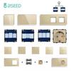 BSEED Сенсорные выключатели 1/2/3 клавиши, функция 1/2/3-стороннего включения, базовая сенсорная панель из стекла, розетки EU, USB Type-c, свободная сборка DIY