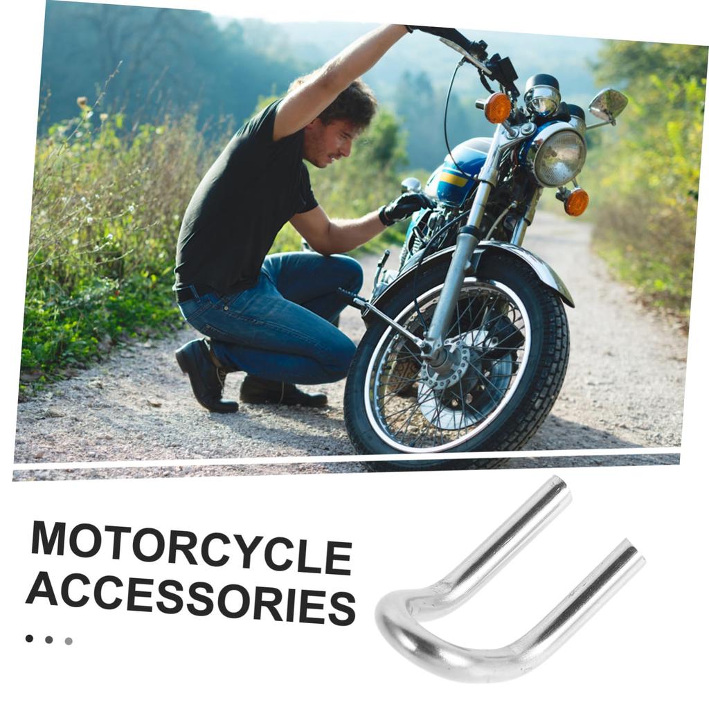 WEKADRIN 4 Motorcycle Stainless Steel Exhaust Shape Hook Spring Hook Simple