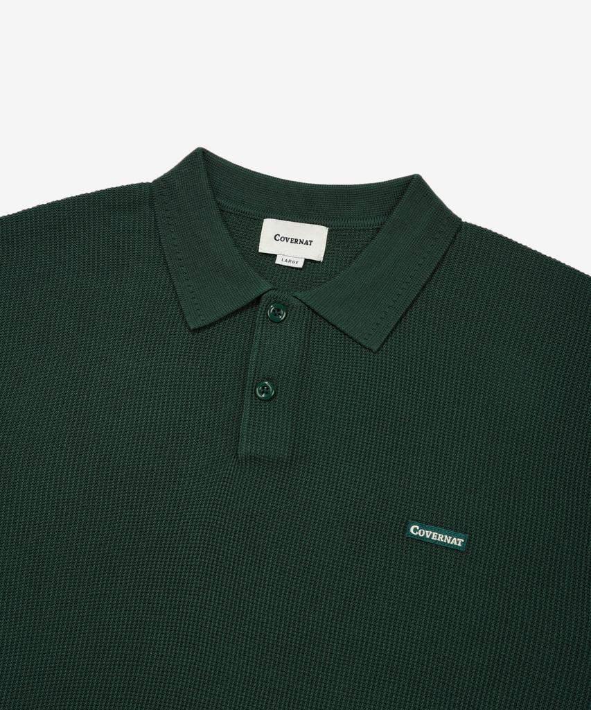 COVERNAT Collared Half Knit Green