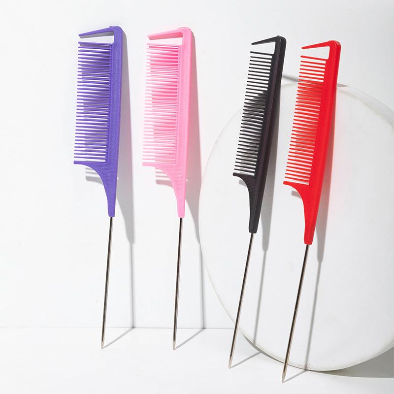 1 шт. профессиональная расческа для волос с острым хвостом, антистатическая щетка для окрашивания волос, парикмахерская стальная расческа, аксессуары для парикмахеров