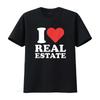 Женская футболка I Love Real Estate Для риелторов Черная 2XL винтажная стираная эластичная уличная одежда Мягкая универсальная с принтом Унисекс