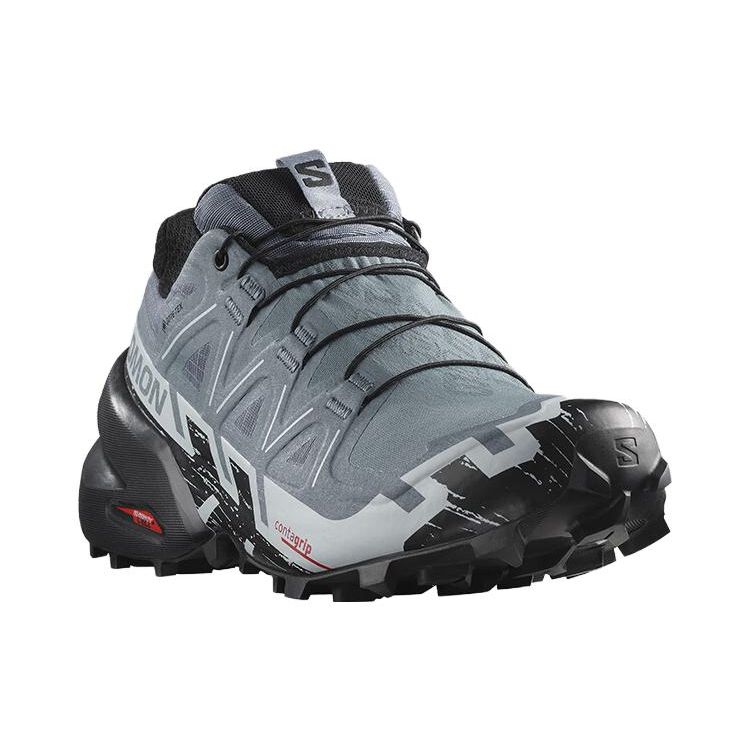 SALOMON Speedcross 6 Gtx Comfortable Versatile Shock Absorbing Durable Low Top Hiking Shoes Women Hiking Shoes Blue Gray 473023