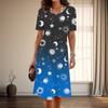 Женская мода изящный принт луны и звезд лето весна короткий рукав О-образный вырез повседневные платья