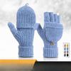Gloves for Women In Winter Warm Gloves Knitted with Velvet Half Finger Flip Gloves Student Riding Bike Writing Finger Exposed Gloves Men