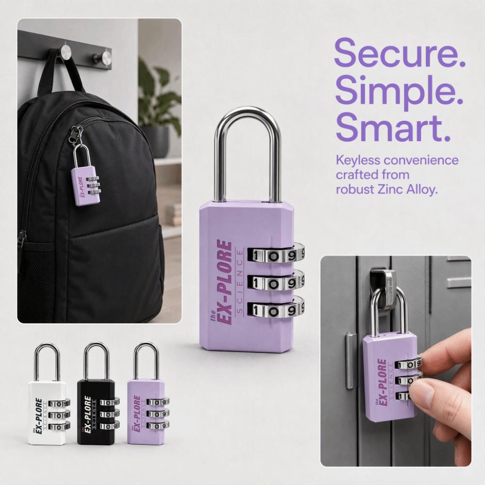 Electroplated Steel Shackle Code Lock Compact Lightweight Password Lock  Toolbox