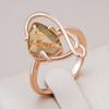 Коричневый Натуральный Циркон Этническое Обручальное Кольцо Для Женщин Мода Геометрия Цвет Розового Золота Высокое Качество Повседневные Изысканные Ювелирные Изделия