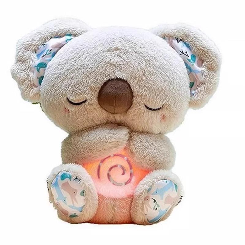 Дышащая Коала Со Световым Звуком Игрушка Для Сна И Игр Коала Музыкальная Мягкая Плюшевая Игрушка Сенсорная Для Новорожденных Комфортные Подарки Для Малышей