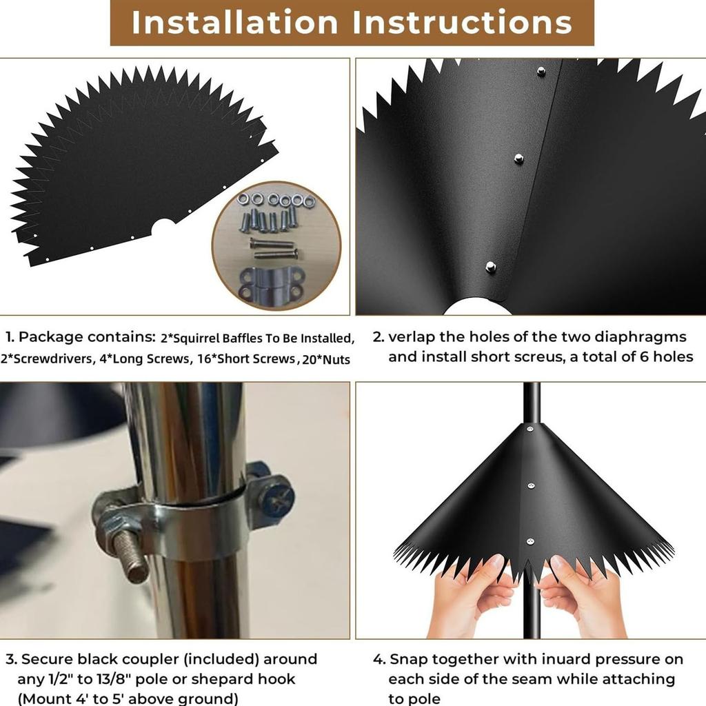 Защита от белок Эффективная защита Профессиональный домик для птичьего корма Защита от белок для уличных кормушек и скворечников