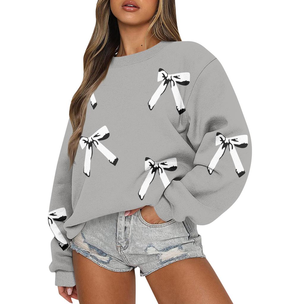 Женские топы Женский свитшот с длинным рукавом Повседневный с круглым вырезом Свободного кроя Пуловер Флисовые топы