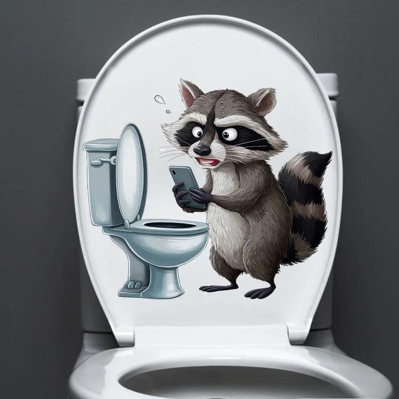 1 шт. Забавные наклейки на сиденье унитаза из ПВХ с животными Обезьяна Зебра Жираф Декали Водонепроницаемый Декор для стен ванной комнаты и двери Креативные съемные наклейки