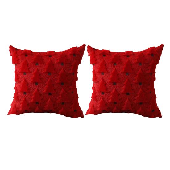 2 шт. Наволочки для декоративных подушек с рисунком рождественской елки, мягкие плюшевые рождественские наволочки, моющиеся декоративные наволочки для дивана-кровати