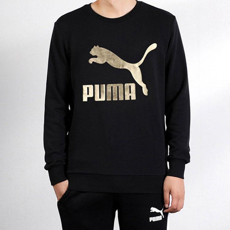 Puma Толстовка с круглым вырезом с металлическим принтом Мужские топы Черный 595892-51