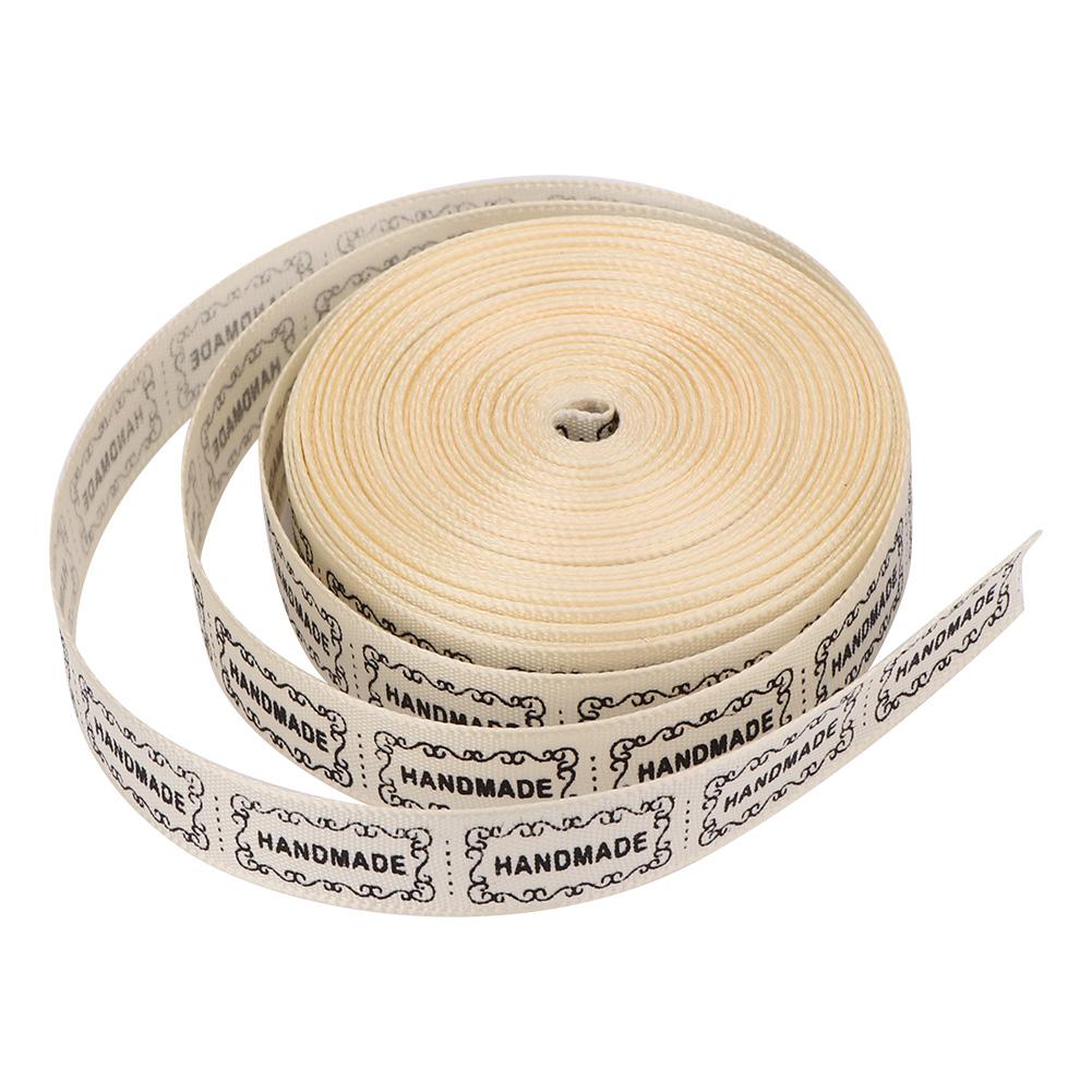 1PCS 10 Yards 1.3cm English Words Printed Ribbon DIY Handmade Wrap Belt for Party (beige)