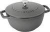 Staub Gray L Two Hand Cast Enamel Pot Rice Cooker 3 Cups IH Compatible Japanese "Wanabe 20cm" [Authorized Product] Wa-NABE 40501-010