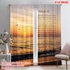 2pcs 2D Flat Printing Window Drapes Inspirational Psalm 23 Beach Canvas 100% Polyester Fabric Without Electricity Seasonal Party