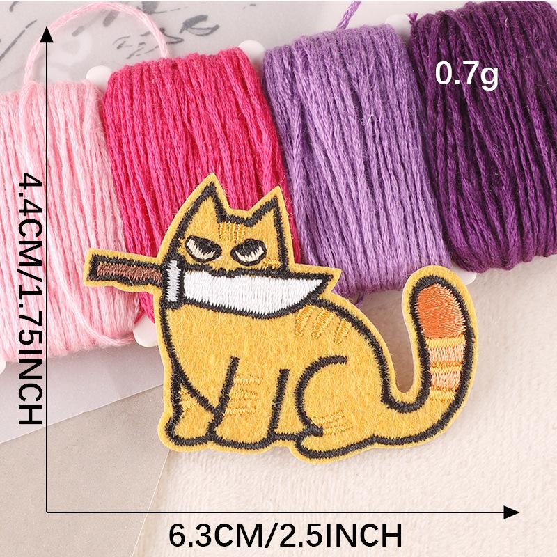 Нашивка с вышивкой «Мультяшный кот»: Значок аксессуара одежды