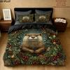Christmas animals Pattern Bedding Home Decoration Birthday Gift ( 1 duvet cover + 2 pillowcase, without core),fan merchandise.