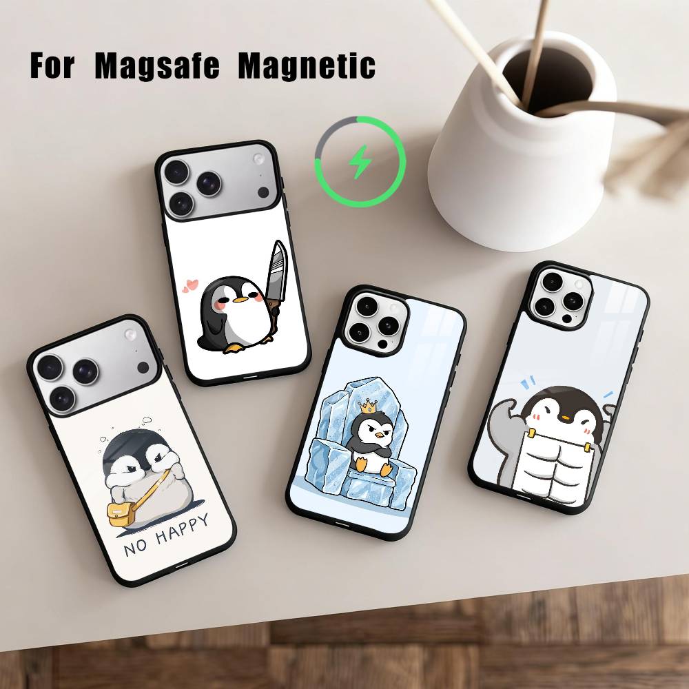 C-Cartoon-N P-Penguin Phone Case For iPhone 17,16,15,14,13,12,Plus,Pro,Max for Magsafe Magnetic Wireless Charging