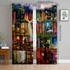 2 шт. - Имитация волшебного книжного шкафа полиэстеровые шторы, шторы с кулиской 42*84, для спальни, гостиной, украшения домашней комнаты