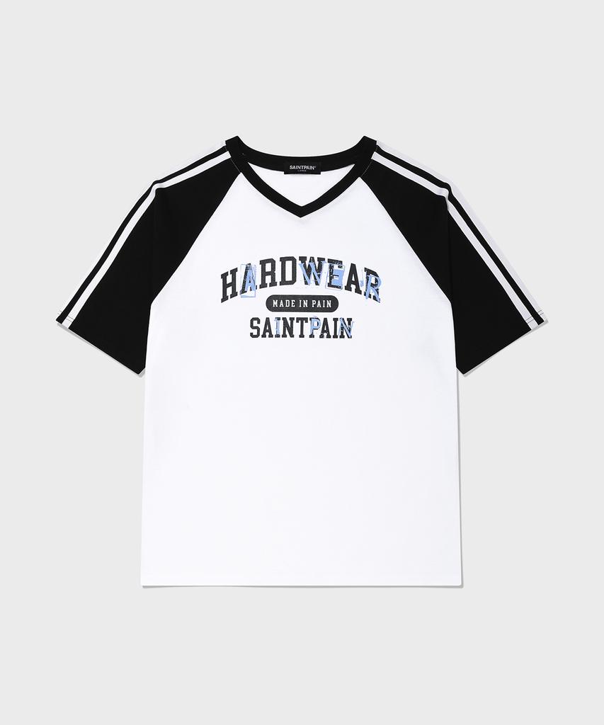 SAINTPAIN Sp Аппликация Футболка с коротким рукавом реглан Белая