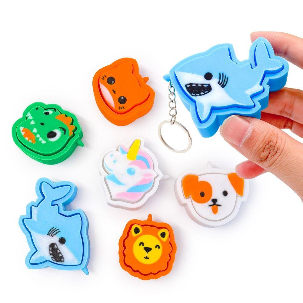Cute Animal Shape Keychain Stress Relief Bag Accessories Press Keyboard Keyring Children