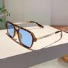 Small Vintage Square Sunglasses Women Brand Designer Mirror Sun Glasses Female Fashion Retro Leopard Frame Blue