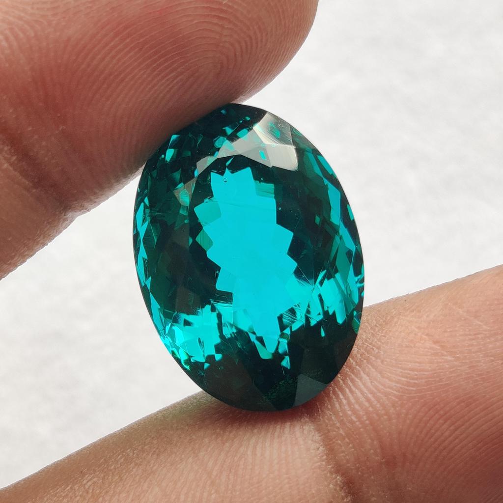 Healing Natural Oval Cut Natural Glass Stone, Faceted Loose Stone, 24.90 Carat, 21x15x13 Size Stone.