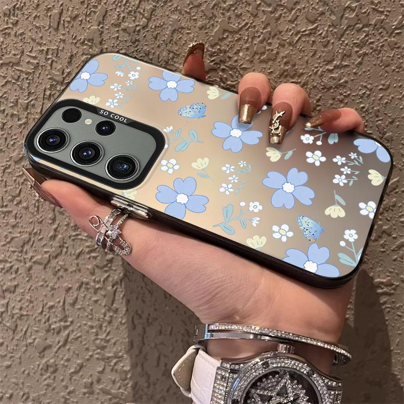 Матовый чехол с цветочным узором "Тюльпан" для Samsung Galaxy S25 S24 S23 S22 Ultra S21 Plus S20 FE A73 A72 A71 A56 A55 A54 A53 Акриловая крышка