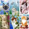 DIY Diamond Painting Animals Full Square/Round Drill Diamond Embroidery Cat Rhinestones Diamond Mosaic Flower Scenery Home Decor