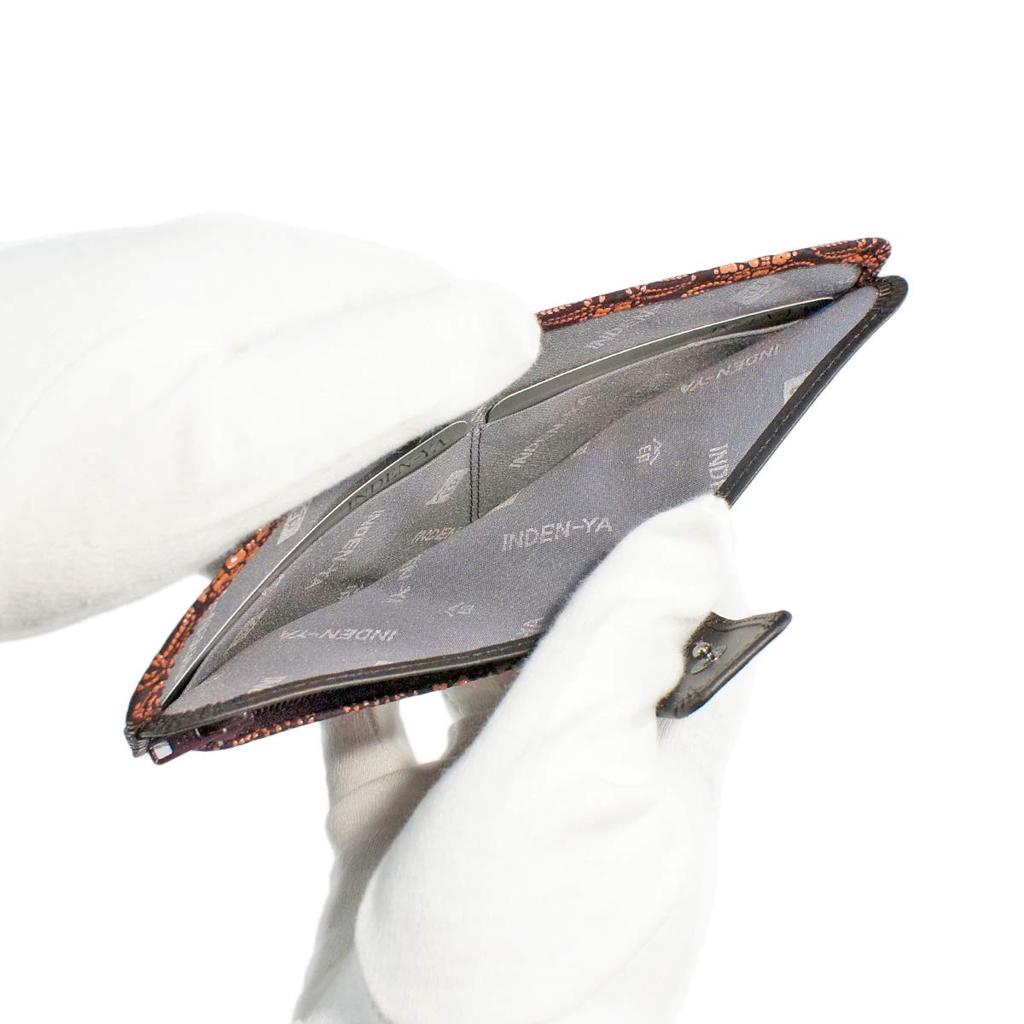 Inden Long Wallet Bundle L Thin Deerskin Purple X Pink Lacquer Hydrangea Pattern [Indenya] 2107-56-174