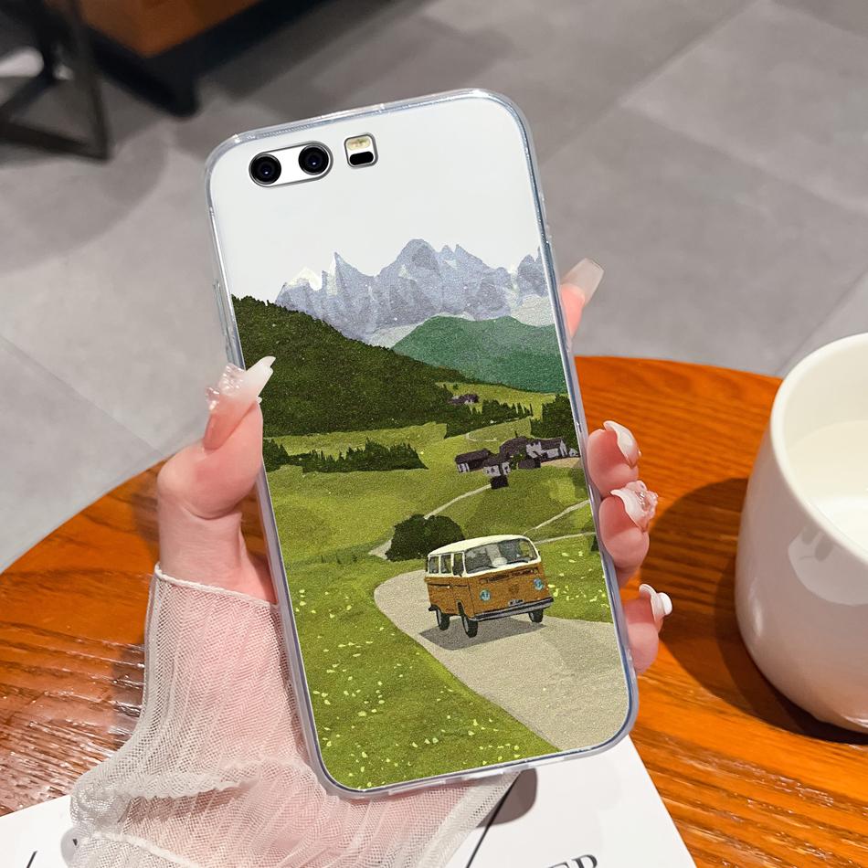 Чехол для телефона Huawei P10 Lite P10 Plus, стиль leisure, узоры, мягкий силикон TPU, прозрачный легкий чехол для Huawei P 10+ Funda