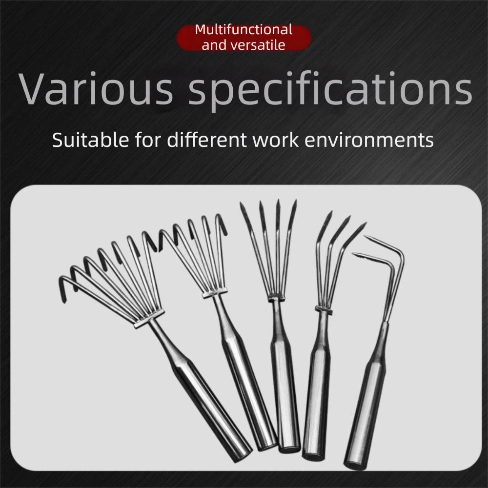 Stainless Steel Garden Hand Rake Manual Weeding Removal Puller Small Leaf Rakes Garden Yard