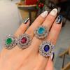 Jewelry Vintage Ring Simulation Pigeon Egg Treasure Diamond Women'S Ring 8 * 12