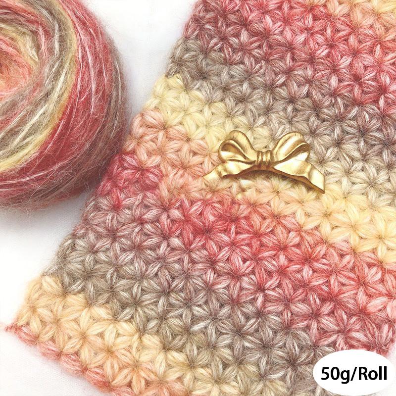 50g/Roll Blended Clothing Accessories Multicolor Colorful Crochet Line DIY Rainbow Yarn Soft Yarns Gradient